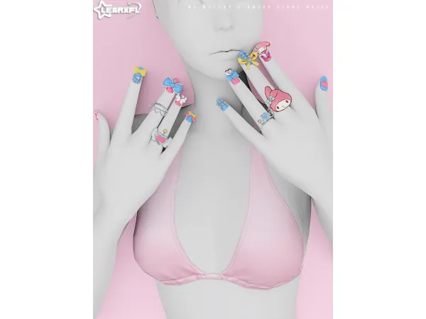 My Melody & Sweet Piano - Nails [13/17 Items] by Learxfl