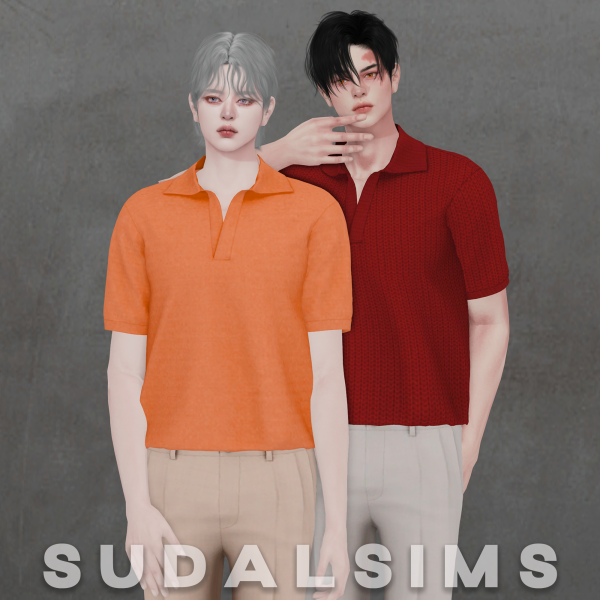 Alpha [sudal] Collar t shirt Casual pant by simsfinds - The Sims 4 Custom Content