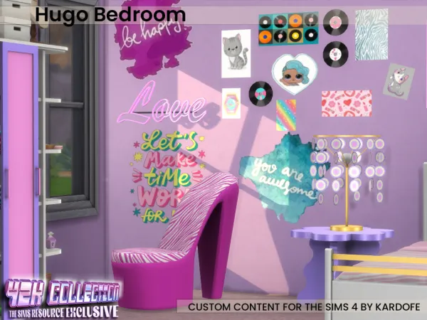 Alpha Hugo Bedroom - The Sims 4 Custom Content