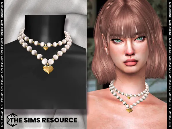 Alpha necklace sets for adults and girls by Mydarling20 - The Sims 4 Custom Content