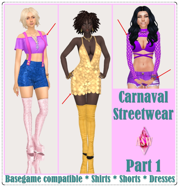 Maxis Match Carnaval Streetwear Part 1 by simsfinds - The Sims 4 Custom Content