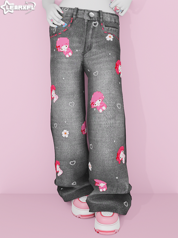 Alpha My Melody Sweet Piano Jeans [1417 Items] by simsfinds - The Sims 4 Custom Content
