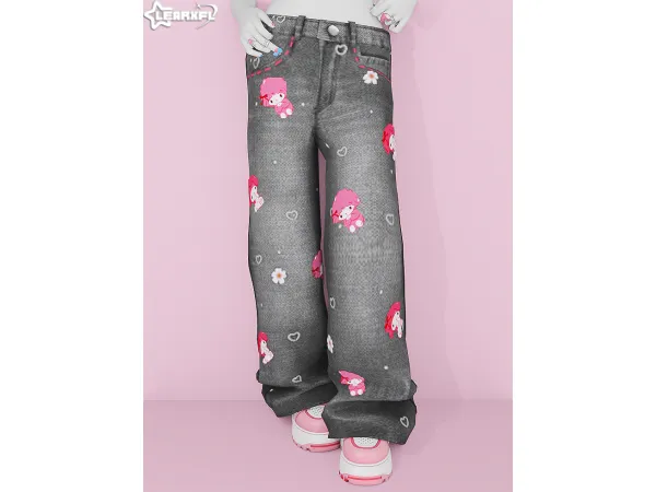 Alpha My Melody Sweet Piano Jeans [1417 Items] by Learxfl - The Sims 4 Custom Content