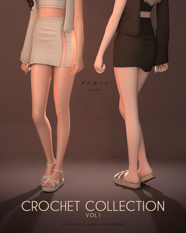 Mix Pareo Skirt Crochet Collection by luxysims - The Sims 4 Custom Content