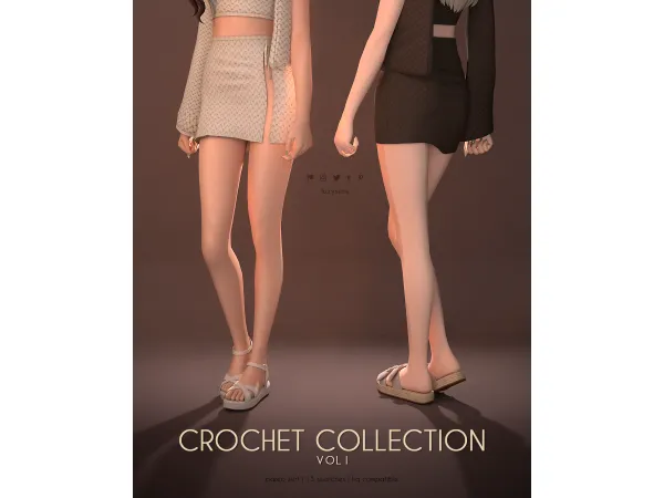 Mix Pareo Skirt Crochet Collection - The Sims 4 Custom Content