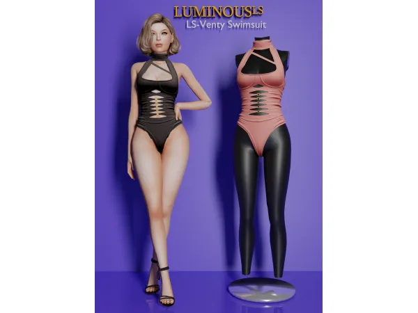 Alpha LS Venty Swimsuit by LuminousLs - The Sims 4 Custom Content