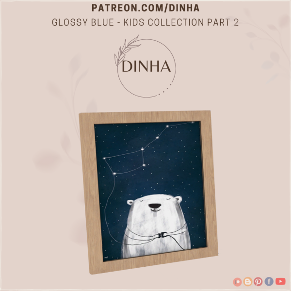 Mix Glossy Blue Kids Collection Part 2 (Frame) by dinhagamer - The Sims 4 Custom Content
