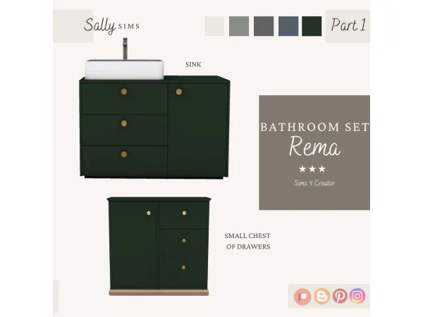 Alpha Bathroom Set REMA - The Sims 4 Custom Content