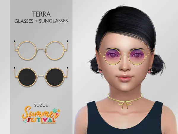 Alpha Summer Festival Terra Glasses and Sunglasses Child - The Sims 4 Custom Content