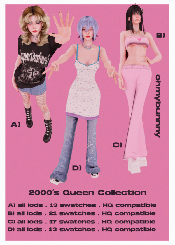 Alpha 2000'S QUEEN COLLECTION by ohmybunnny2 - The Sims 4 Custom Content