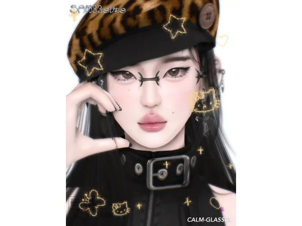 Alpha 333Calm Glasses by san33 - The Sims 4 Custom Content