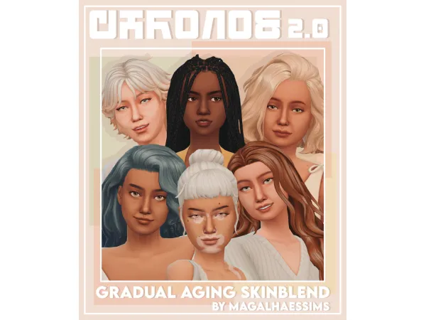 Maxis Match CHRONOS 20 MAXIS MATCH GRADUAL AGING SKINBLEND - The Sims 4 Custom Content