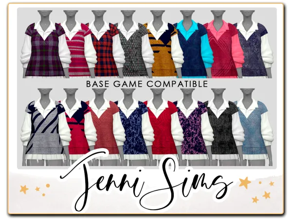 Maxis Match Sweater Vest 16DESIGNS Jennisims by Jennifer - The Sims 4 Custom Content