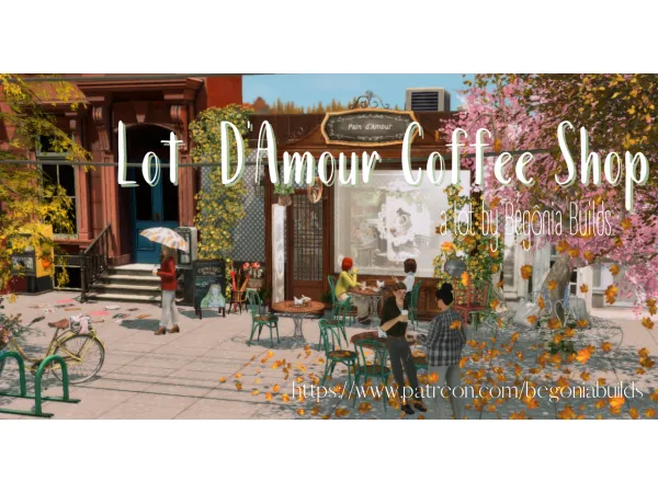 Maxis Match Gift D'Amour Coffee Shop Files Free by begoniabuilds - The Sims 4 Custom Content