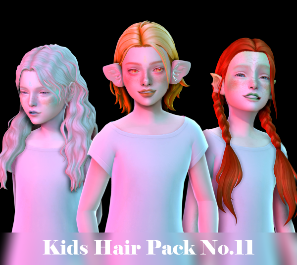 Maxis Match Kids Hair Pack No11 by simsfinds - The Sims 4 Custom Content