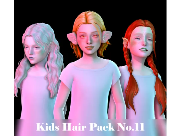 Maxis Match Kids Hair Pack No11 by sunivaa - The Sims 4 Custom Content