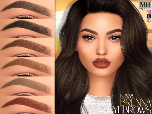 Alpha Brenna Eyebrows N328 - The Sims 4 Custom Content
