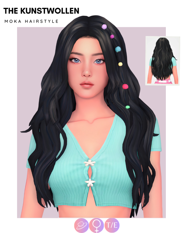 Maxis Match Moka hairstyle by simsfinds - The Sims 4 Custom Content