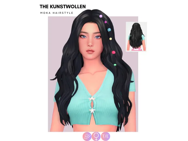 Maxis Match Moka hairstyle by thekunstwollen - The Sims 4 Custom Content