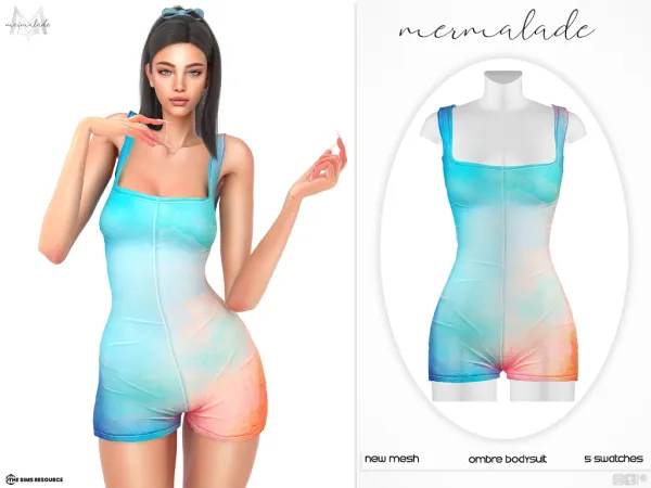 Alpha Ombre Bodysuit MC583 - The Sims 4 Custom Content