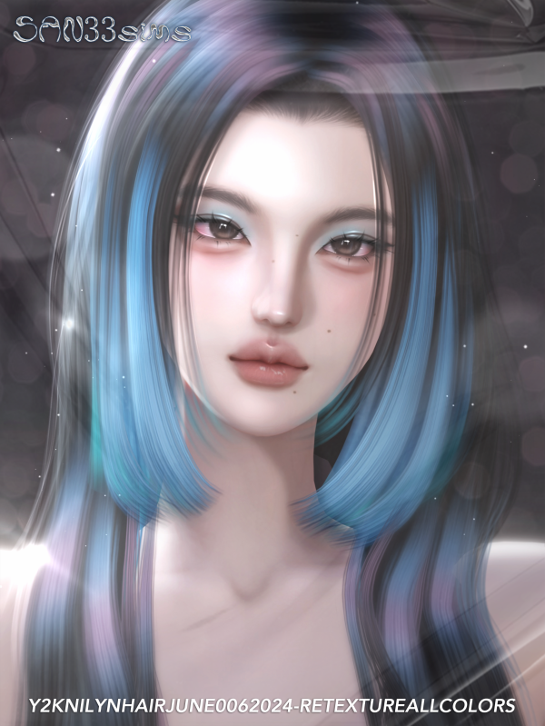 Alpha 333Y2KnilynhairJUNE0062024 RetextureAllcolors by simsfinds - The Sims 4 Custom Content