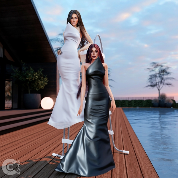 Alpha Kim Kardashian's Silky Sculptural Gown cool_content_star by cool_content_star - The Sims 4 Custom Content