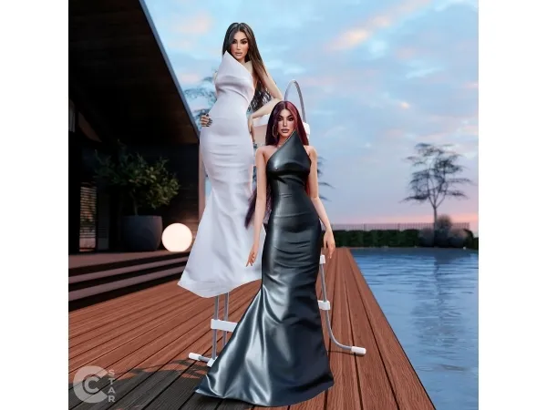 Alpha Kim Kardashian's Silky Sculptural Gown cool_content_star - The Sims 4 Custom Content