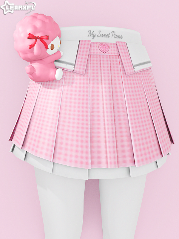 Alpha My Melody Sweet Piano Pleated Skirt [1517 Items] by simsfinds - The Sims 4 Custom Content
