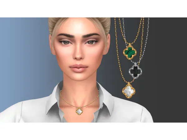 Alpha NataliS Office sirens clover necklace - The Sims 4 Custom Content