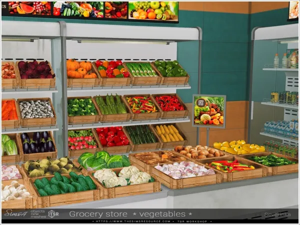 Alpha Grocery store vegetables - The Sims 4 Custom Content