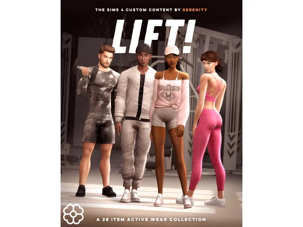 Maxis Match LIFT A Fitness Clothing line by Serenity - The Sims 4 Custom Content