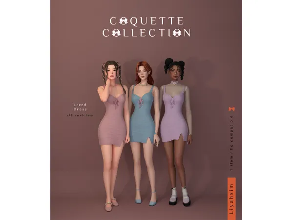 Maxis Match [Coquette Collection] Laced Dress - The Sims 4 Custom Content