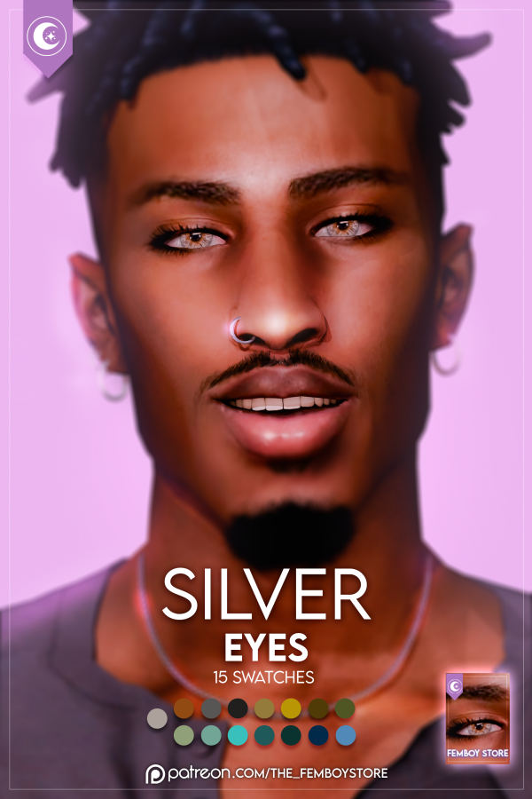 Alpha [FEMBOY] Silver Eyes by simsfinds - The Sims 4 Custom Content