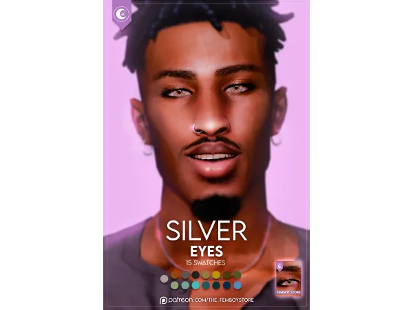 Alpha [FEMBOY] Silver Eyes by the_FemboyStore - The Sims 4 Custom Content