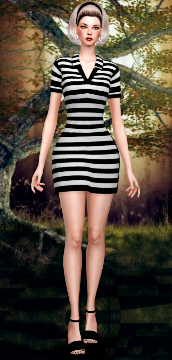 Maxis Match Polo Dress 19 swatches Jennisims by simsfinds - The Sims 4 Custom Content