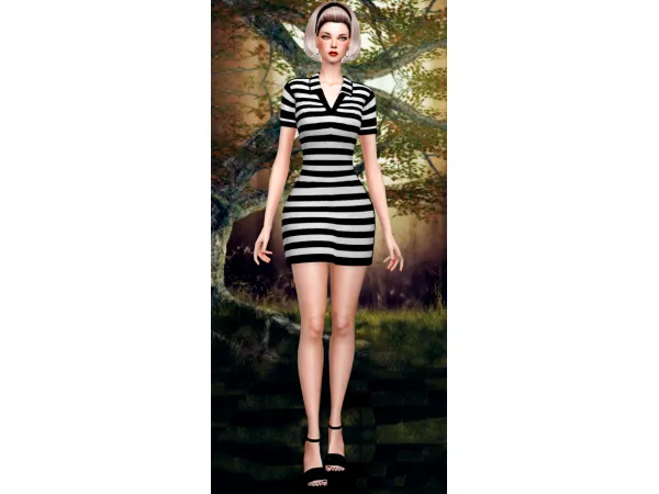 Maxis Match Polo Dress 19 swatches Jennisims by Jennifer - The Sims 4 Custom Content