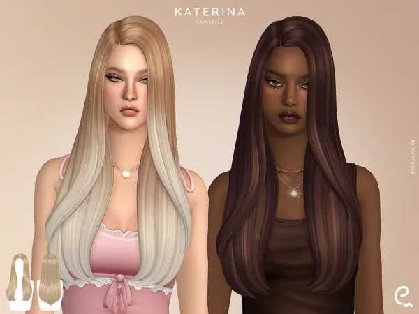 Maxis Match [EnriqueS4] Katerina Hairstyle by enriques4 - The Sims 4 Custom Content