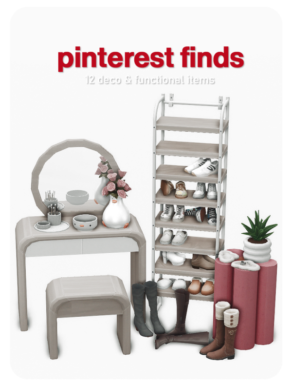 Maxis Match pinterest finds 12 deco functional items inspired by simsfinds - The Sims 4 Custom Content