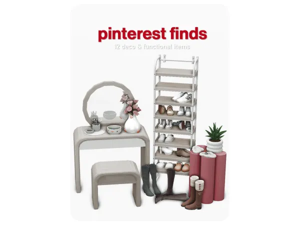 Maxis Match pinterest finds 12 deco functional items inspired by my home deco pinterest board by simkoos - The Sims 4 Custom Content