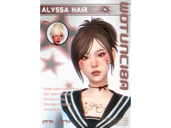 Maxis Match Alyssa Hair by wotunciba - The Sims 4 Custom Content