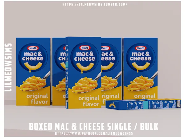 Alpha Boxed Mac Cheese by lilmeowsimss - The Sims 4 Custom Content