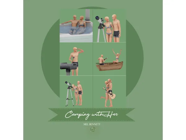 Mix Camping With Her Posepack - The Sims 4 Custom Content