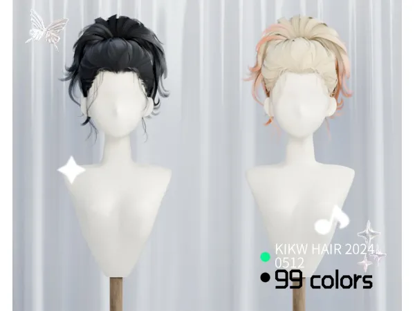 Alpha KIKIWSTUDIO HAIR 20240512 by KIKIW - The Sims 4 Custom Content