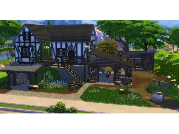 Maxis Match The old historical Bakery Street (No ) by Mirinam - The Sims 4 Custom Content