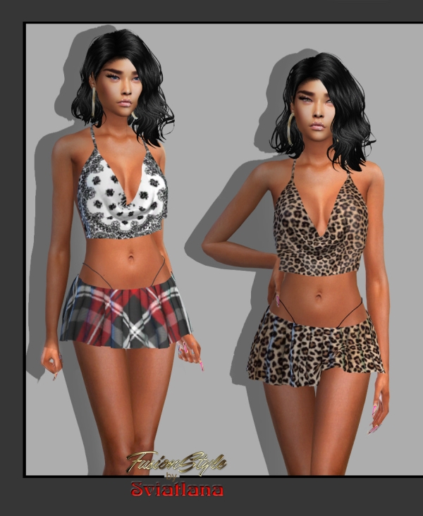 Alpha top skirt by fusionstylesims4 - The Sims 4 Custom Content