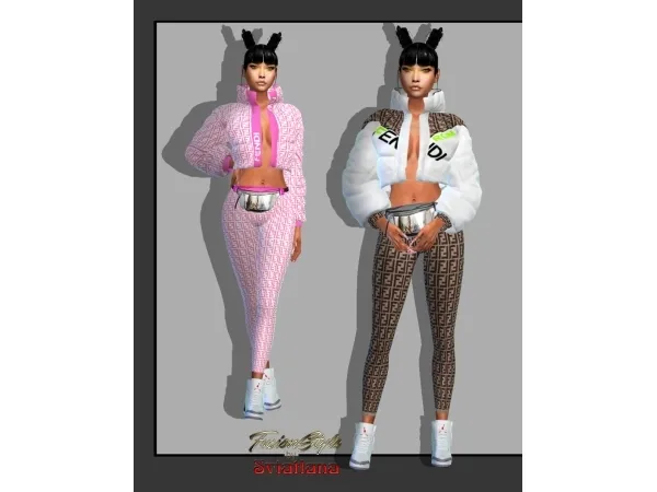 Alpha jacket Fendi Leggings - The Sims 4 Custom Content