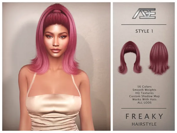 Alpha Freaky Hairstyle - The Sims 4 Custom Content