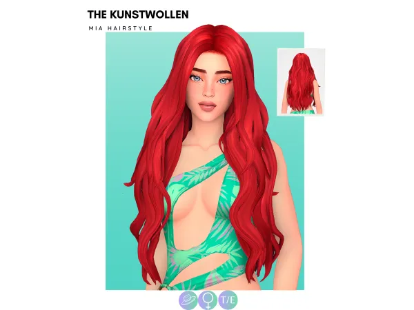 Maxis Match Mia hairstyle by thekunstwollen - The Sims 4 Custom Content