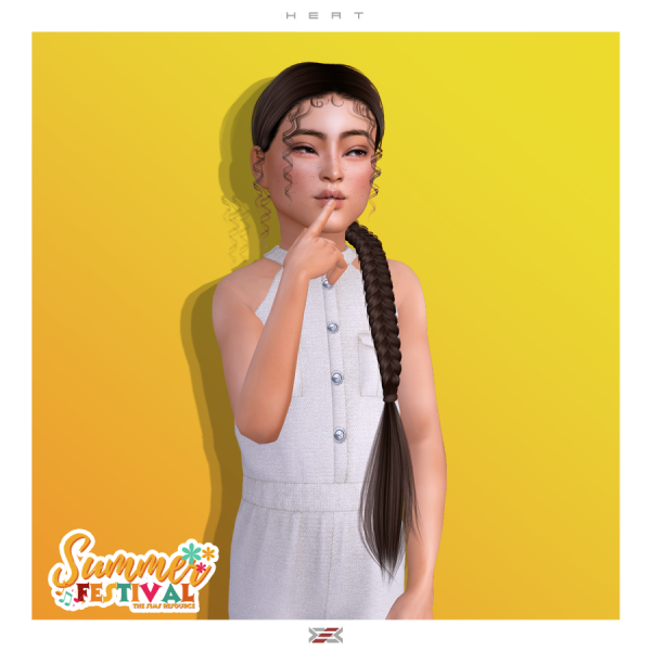 Alpha Heat hairstyle (child) by lexel - The Sims 4 Custom Content