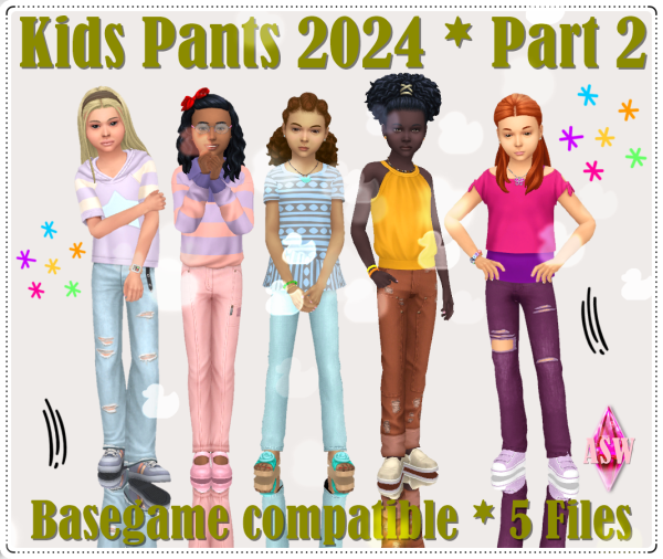 Maxis Match Kids Pants 2024 Part 2 by simsfinds - The Sims 4 Custom Content